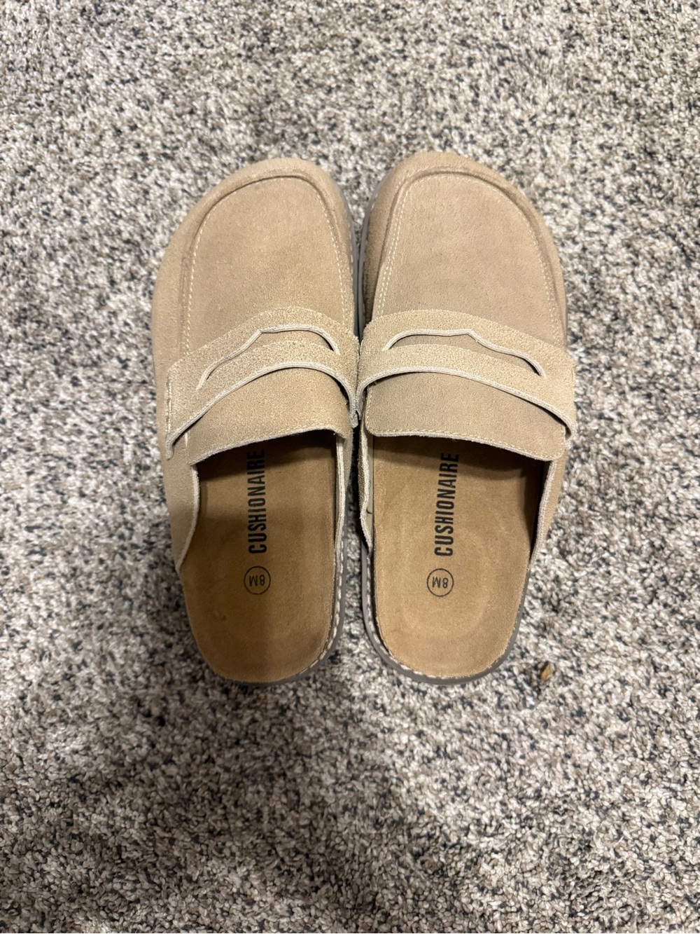 Cushionaire Zola Women's Beige Suede Slip-On Clogs Size 8